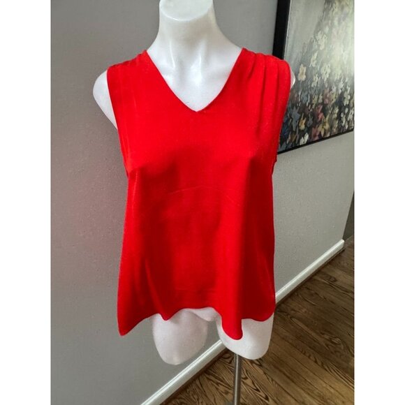 Diane von Furstenberg Red Silk Tank Blouse Small - Picture 1 of 3